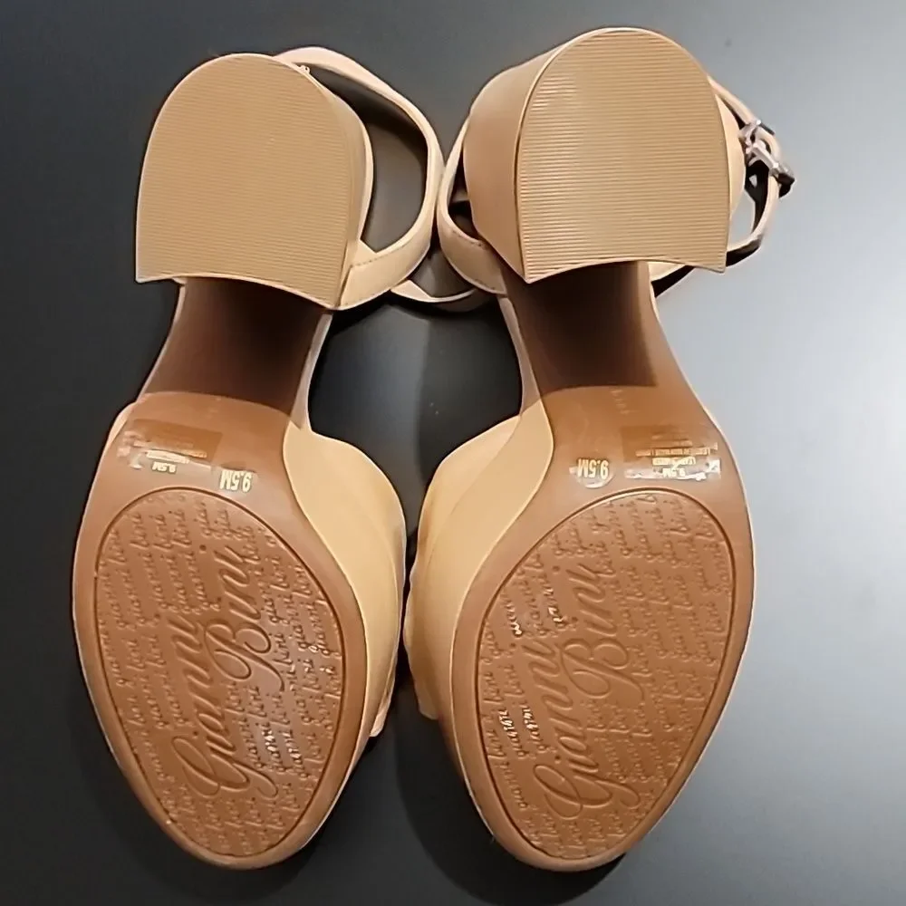 Gianni Bini Hartliye Leather Knot Ankle Strap Platform Dress Sandals Size 9.5M
